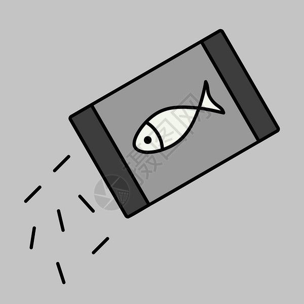 宠物鱼饲料矢量图标.宠物动物标志高清图片