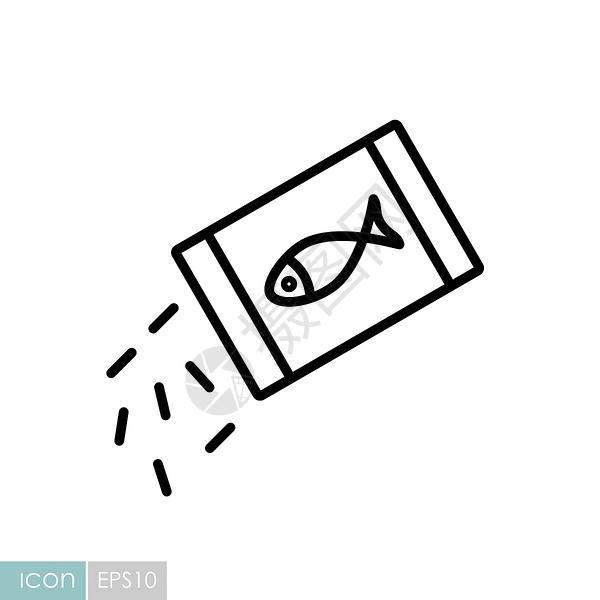 鱼饲料自然喂食高清图片