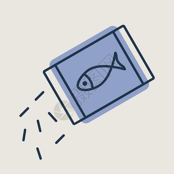 宠物鱼饲料矢量图标.宠物动物标志高清图片