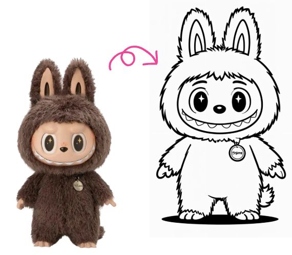 照片转AI生成涂色页示意图