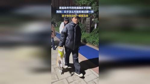 家庭条件不同待遇确实不同啊，狗狗：日子怎么可能和谁过都一样