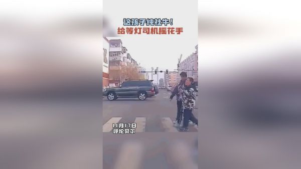 #乡村振兴联合体 这孩子纯社牛！给等灯司机摇花手