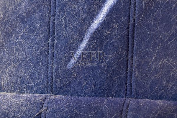 汽车座椅上有狗毛。宠物季节性换毛的概念，在家照顾猫狗。照片摄影图片