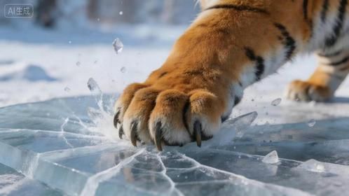 饲养员锯冰半天没进展！老虎随手一掌破冰，你早说啊，顺手的事！