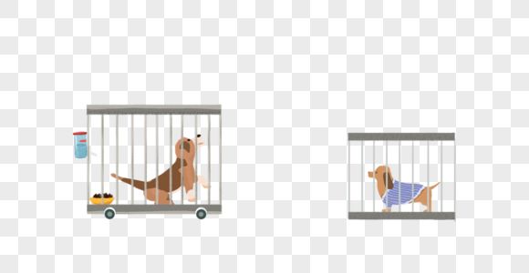 狗香肠狗狗笼子高清图片