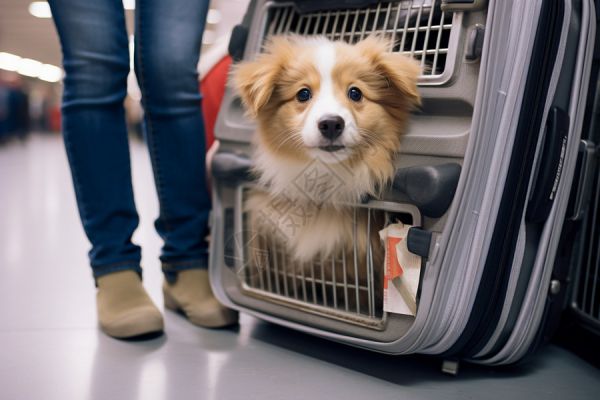 放置小狗的笼子高清图片