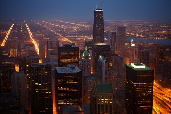 灯火辉煌的城市高清图片