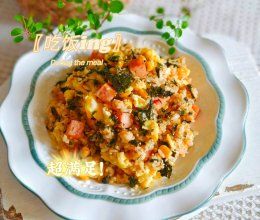 简单美味的快手芝麻海苔午餐肉拌饭#女神野餐记#的做法