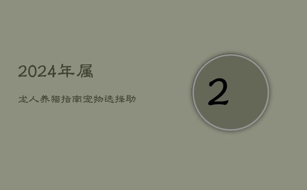 2024年属龙人养猫指南:宠物选择助财运,猫缘如何?