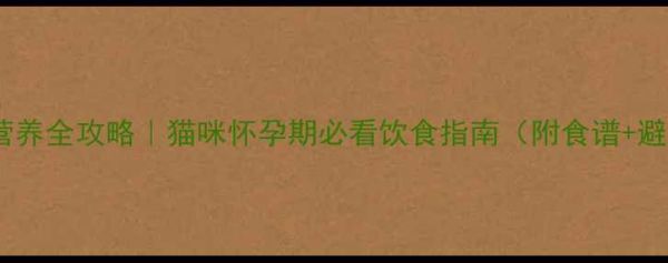 图片 ⬛孕期营养全攻略｜猫咪怀孕期必看饮食指南（附食谱+避坑清单）1