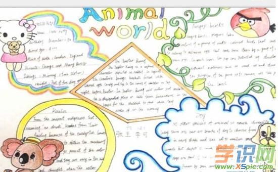 学识网 语文 手抄报 英语手抄报 关于动物我们都是很熟悉的了我