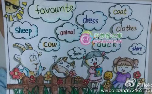 动物身体部位中英文手抄报 初中英语手抄报