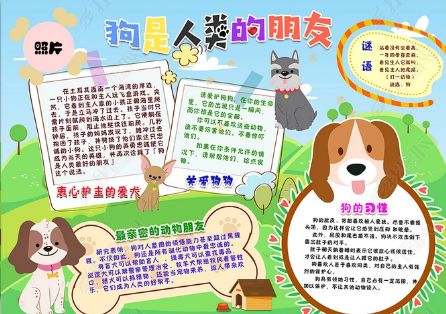 夏日里的小狗手抄报 手抄报版面设计图