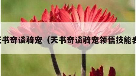 天书奇谈骑宠（天书奇谈骑宠领悟技能表）