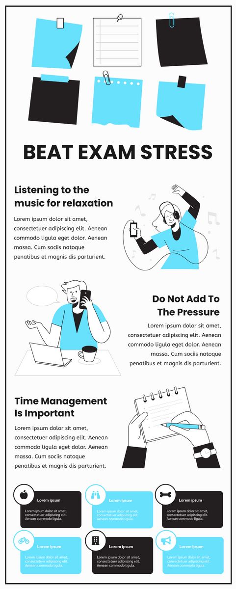 Infographic template: Beat Exam Stress Infographic (Created by InfoART's Infographic marker)