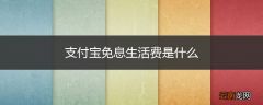 支付宝免息生活费是什么