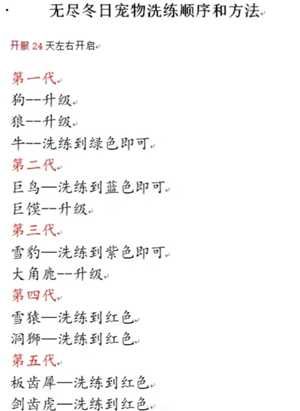 无尽冬日宠物升级顺序 无尽冬日宠物洗练攻略