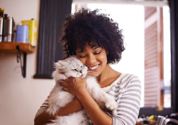 Cat and owner