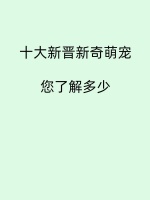 十大新晋新奇萌宠,您了解多少