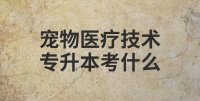 宠物医疗技术专升本考什么