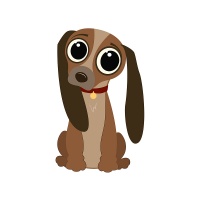 咖啡色的大眼宠物狗素材免费下载
