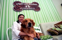 菲律宾另类咖啡馆为宠物狗设菜单 人狗同桌进餐