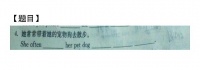 【题目】4.她常常带着她的宠物狗去散步。Sheof