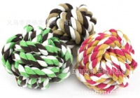 宠物用品 狗狗编织棉绳球 啃咬磨牙玩具 狗绳结玩具 大号 8.5CM