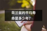 荷兰鼠的平均寿命是多少年？