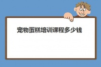 宠物蛋糕培训课程多少钱(宠物烘焙培训学校)