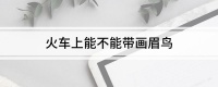 火车上能不能带画眉鸟
