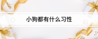 小狗都有什么习性
