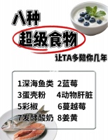 莲伴月：老年犬猫八种食物，让Ta多陪你几年
当爱宠步入老年，每3只中就有1只面临关节炎、认知衰退或器官衰竭。
> 科学研究证实：抗氧化剂+功能营养素 可延缓细胞老化，延长健康寿命2-3年。
> 精选8种人类级“超级食物”，低成本打造宠物抗衰食谱！
	
8大超级食物详解
1. 深海鱼类——细胞抗炎引擎 
◦ 抗衰原理：EPA/DHA抑制关节炎症，虾青素清除自由基（效力为VC的6000倍！）
◦ 适...