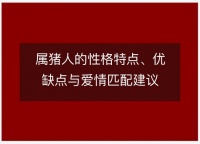 属猪人的性格特点、优缺点与爱情匹配建议