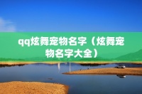 qq炫舞宠物名字（炫舞宠物名字大全）