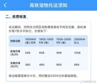 坐高铁可以托运猫狗宠物了，收费最低标准价格是558元/只起