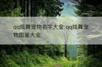 qq炫舞宠物名字大全 qq炫舞宠物图鉴大全