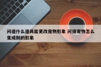 问道什么道具能更改宠物形象 问道宠物怎么变成别的形象