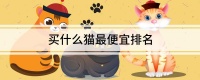 买什么猫最便宜排名
