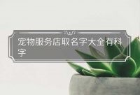 宠物服务店取名字大全有科字