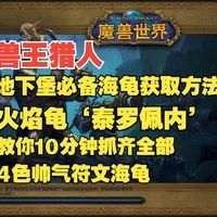 教你10分钟抓齐帅气海龟宠物，猎人必抓坚韧系宠物推荐5色海龟，除了稀有火焰龟泰罗...