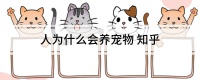 人为什么会养宠物 知乎