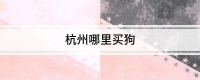 杭州哪里买狗