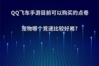 QQ飞车手游目前可以购买的点卷宠物哪个竞速比较好用?(qq飞车点卷竞速宠物哪个好点)