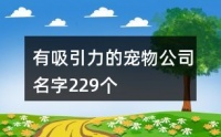 有吸引力的宠物公司名字229个