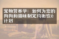 宠物营养学：如何为您的狗狗和猫咪制定均衡饮食计划
