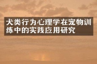 犬类行为心理学在宠物训练中的实践应用研究